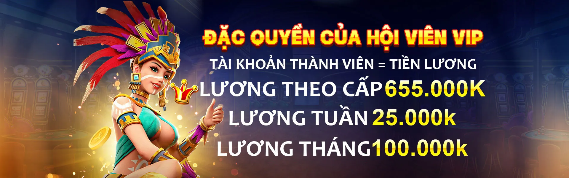 Hình ảnh sang trọng của chương trình VIP mcw19 win